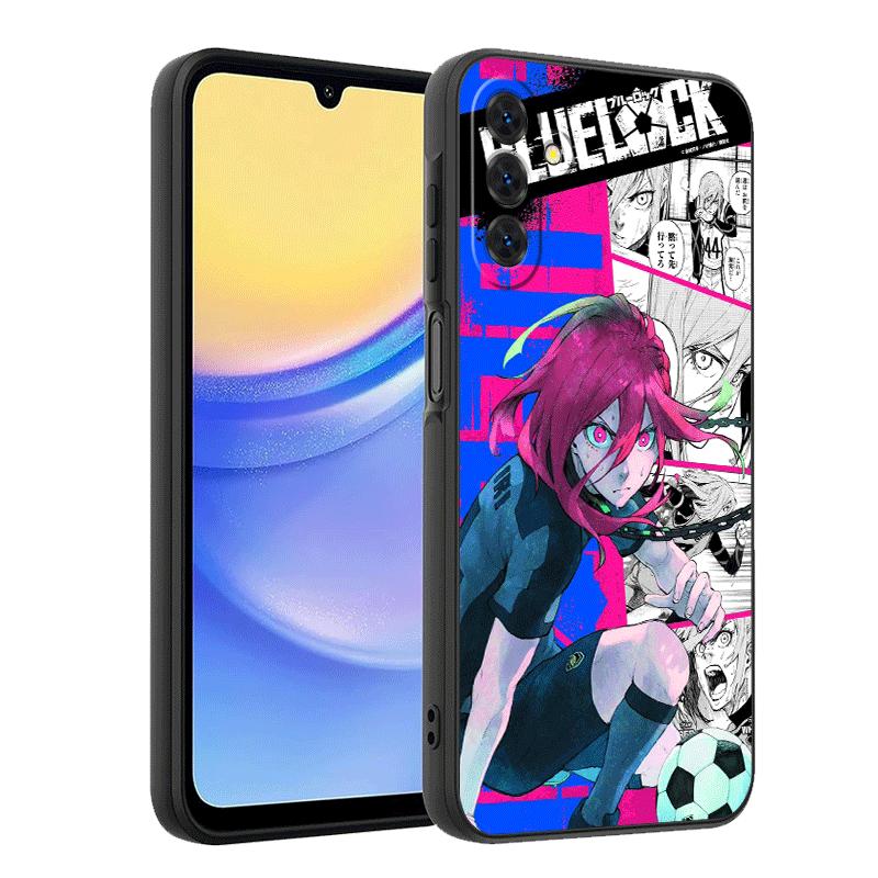Blue L-Locks Chigiri Hyoma Soft Phone Case for Samsung A17 A37 A57 A16 A26 A36 A56 A15 A25 A35 A55 A14 A24 A34 A54 A13 A23 A33 A