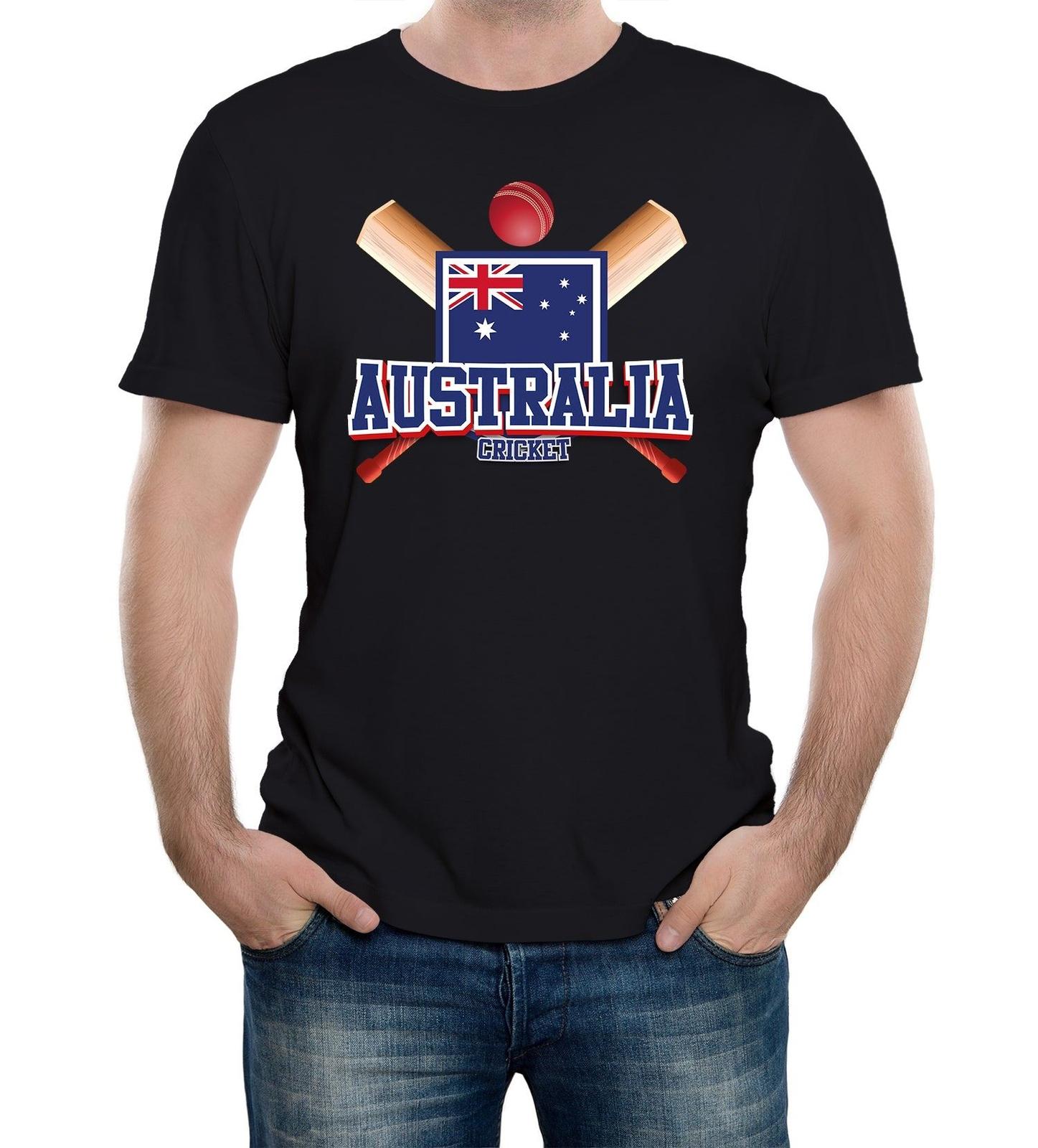 Mens Australia Cricket Supporter Flag T-Shirt Mens Womens Tees Top World Cup Twenty Test Match 4XL