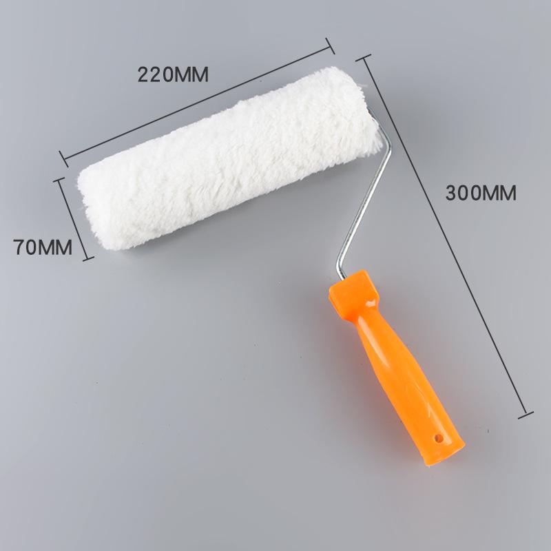 

9-дюймовый валик с чистой белой хлопковой нитью, густой ворс, волокно без мертвых углов, желтая ручка для латексной краски