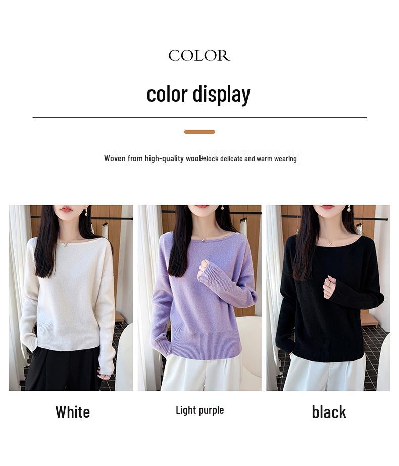 Korean Style Wool Batwing Sleeve One-Shoulder Knit Top - Autumn 2026 Women's Fashion