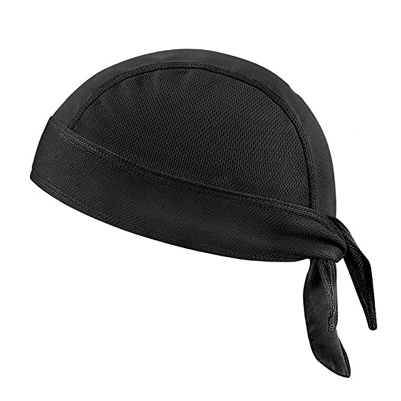 

Breathable Bandana Hat Head Scarf Hat Simple Headwear For Cycling Under Helmet Design Moisture Wicking Headpiece чорний