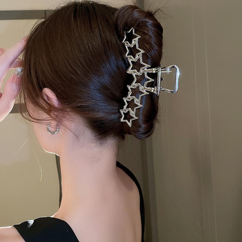 Mode Metall Stern Hohl Haar Klaue für Frauen Gold Silber Farbe Kreuz Krabben Haar Clip Koreanische Mädchen Haar Zubehör Greifen clip
