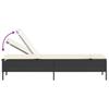 Black Sun Lounger with Cushion Poly Rattan