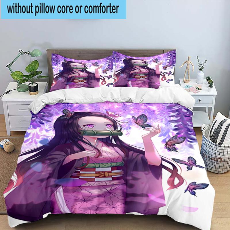 3PCS Vibrant Anime Characters 3pcs Bedding,Including 3PCS Duvet Cover And 2pcs Pillowcases Perfect for Christmas,Ideal for Bedroom, Dormitory