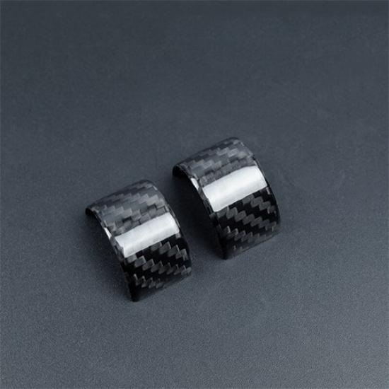 2pcs Hard Carbon Fiber Car Steering Wheel Ring Decoration For Corvette C8 20-24