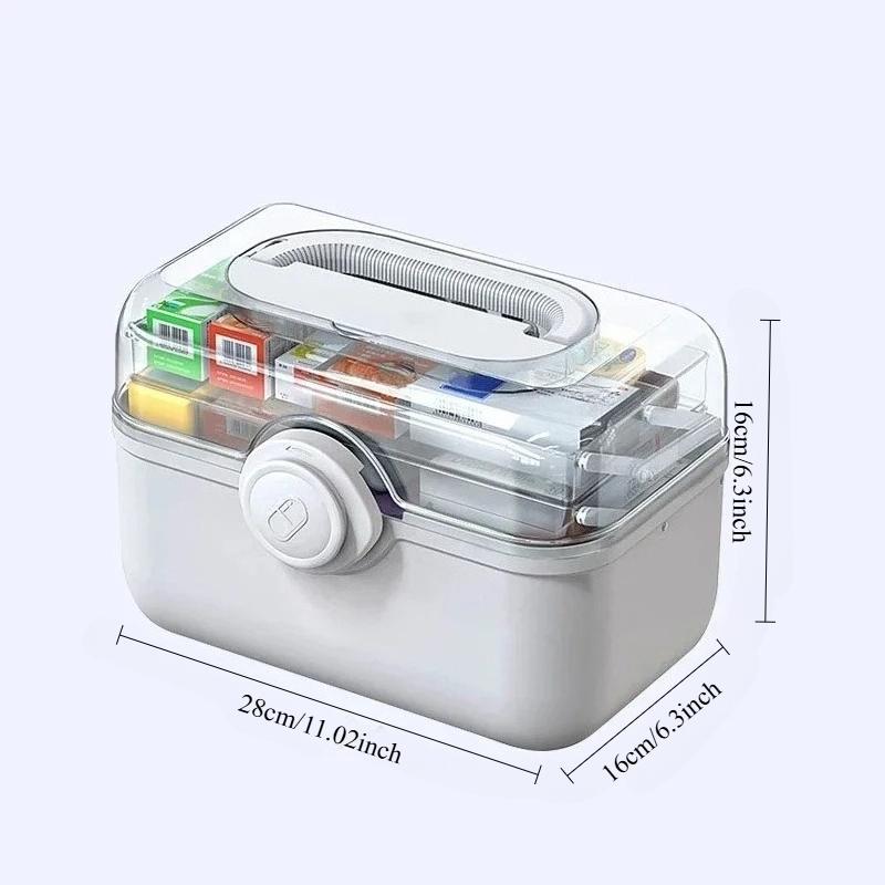 Large Capacity Multi-layer Medicine Storage Box, Household Medicine Storage Box, Portable First Aid Kit, Detachable Medicine Box