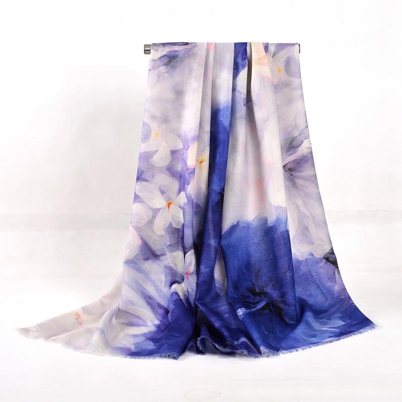 Pure Wool Scarves New Design Plus Size Wool Scarf Wraps Fashion Elegant Brand Pashmina Women All-Match Warm Winter Scarf Shawl