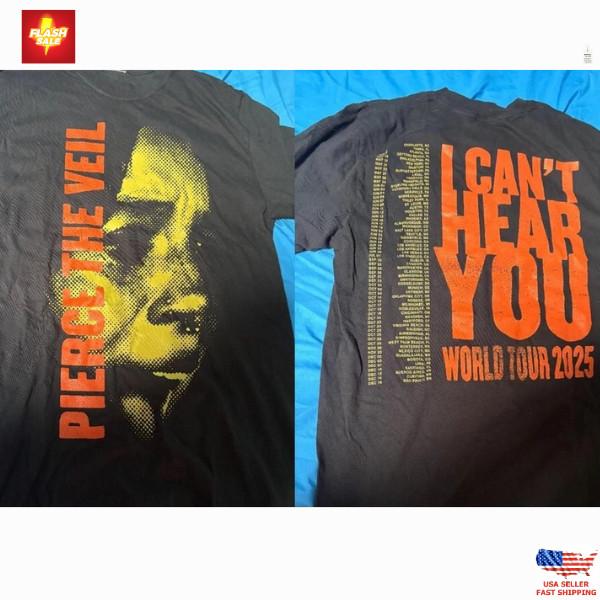 New Pierce The Veil World Tour 2025 short sleeve black color 2 side shirt Unisex T-Shirt M