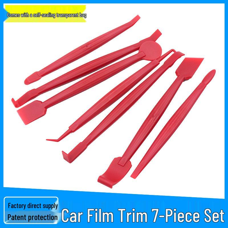 

7-Piece Car Sticker Edge Sealing & Color Change Tool Set Red 60g Self-sealing Bag