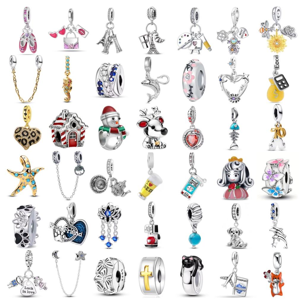 European Newcopper Princess Fox Cat Best Friend Beads Summer Sea Fish Charm Fit Original Bracelet Jewelry For Gift