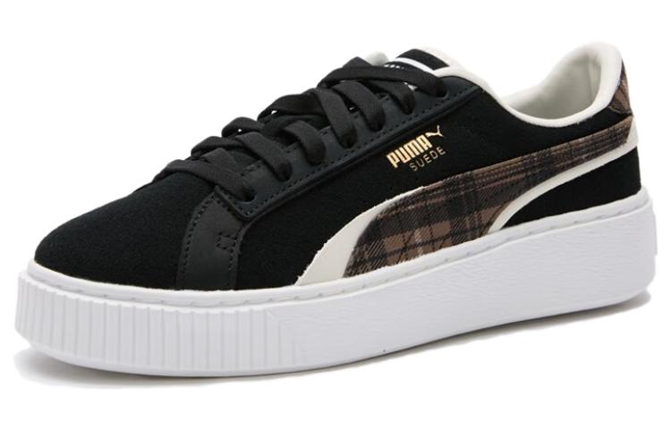 PUMA Suede Plat Form Plaid  Black  Women s 395228-01 40