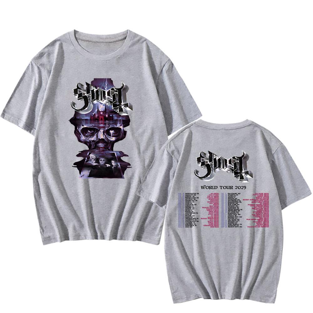 Ghost World Tour 2025  T-shirt Cotton Soft Short Sleeve O-neck Tshirts Camisas De Hombre Hip Hop Streetwear Heavy Mental Tees
