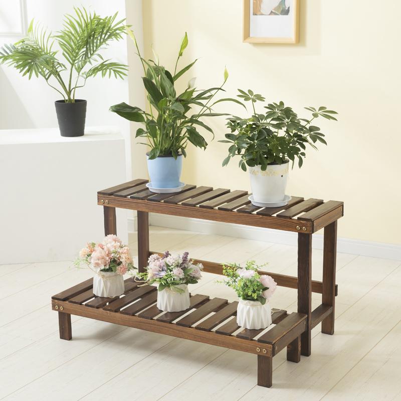 Multi-layer Solid Wood Indoor Balcony Plant Stand