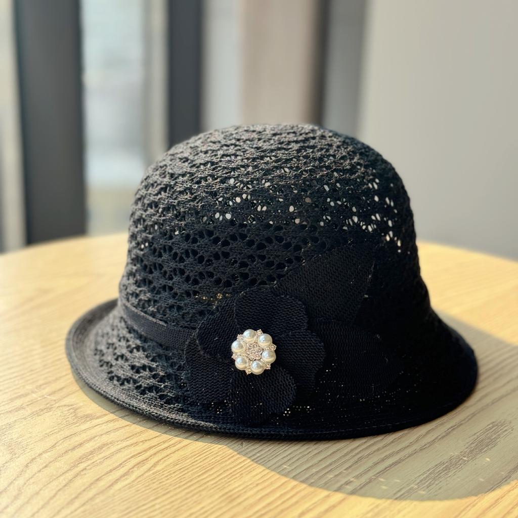 Korean-style fashionable British floral hat for women, summer sun protection hat, French-style rolled brim sun hat, outdoor bucket hat
