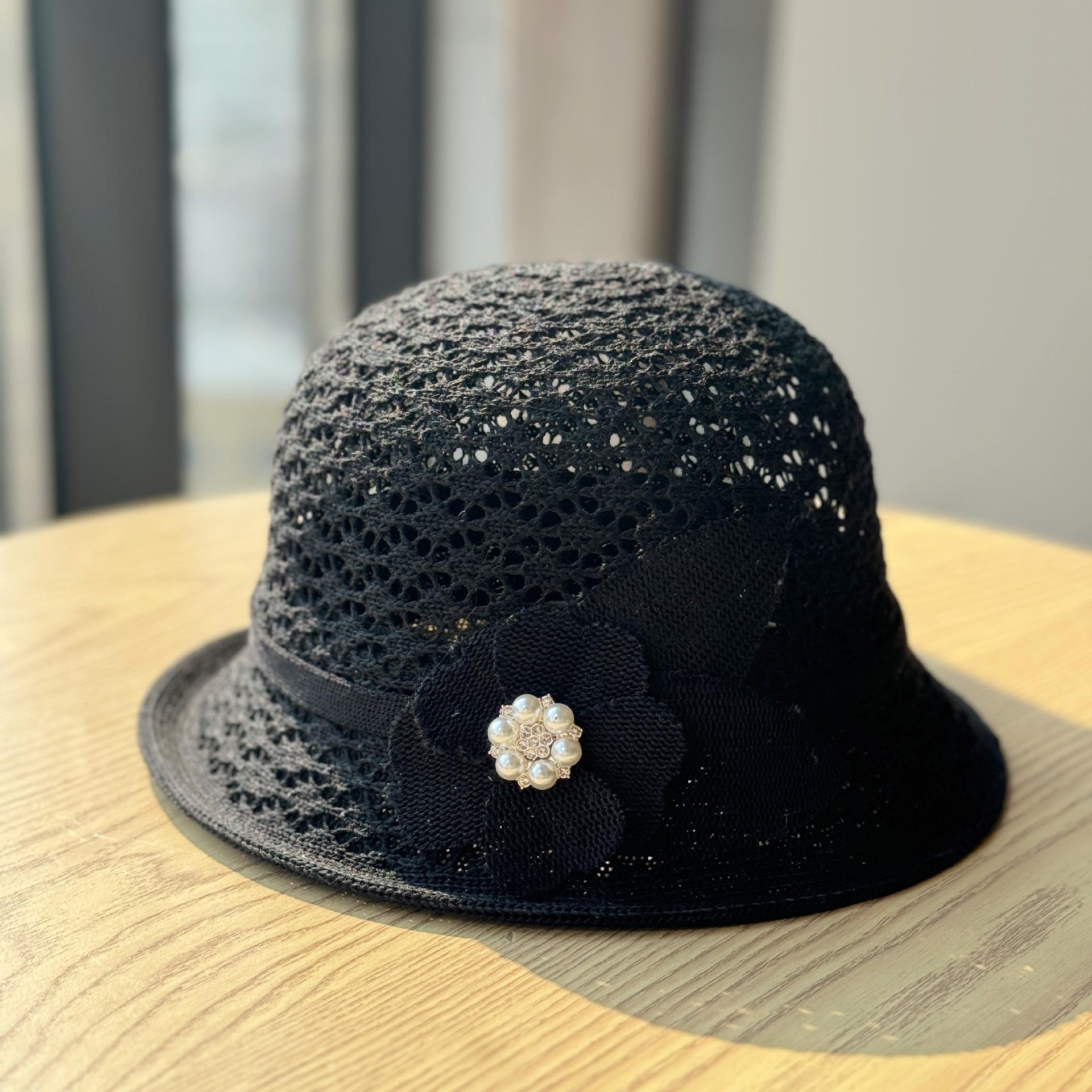 

Korean-style fashionable British floral hat for women, summer sun protection hat, French-style rolled brim sun hat, outdoor bucket hat Adult54-60Adjustable чёрный