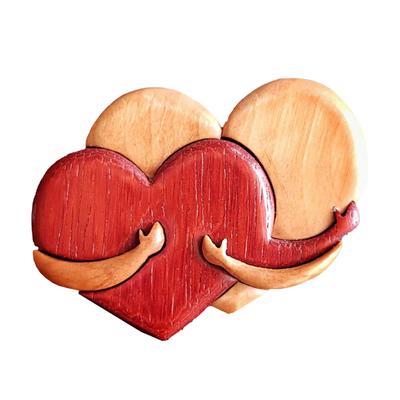 Herz aus Holz Dekoration Herzförmiger Bastelanhänger Geschenk für Muttertag Valentinstag