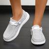 Dámské šněrovací boty, ležérní plátěné lehké slip-on boty, dámská outdoorová obuv