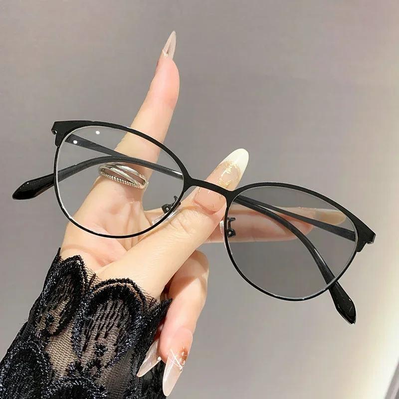 Trendy Women Photochromic Glasses Fashionable Men Cat Eye Minus Diopter Glasses Oval Frame Near Sight Eyeglasses for Ladies