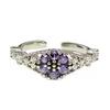 Dream sweet and cool wind butterfly love pink and purple colored diamonds cold wind light luxury open ring women stack and wear high-end rings