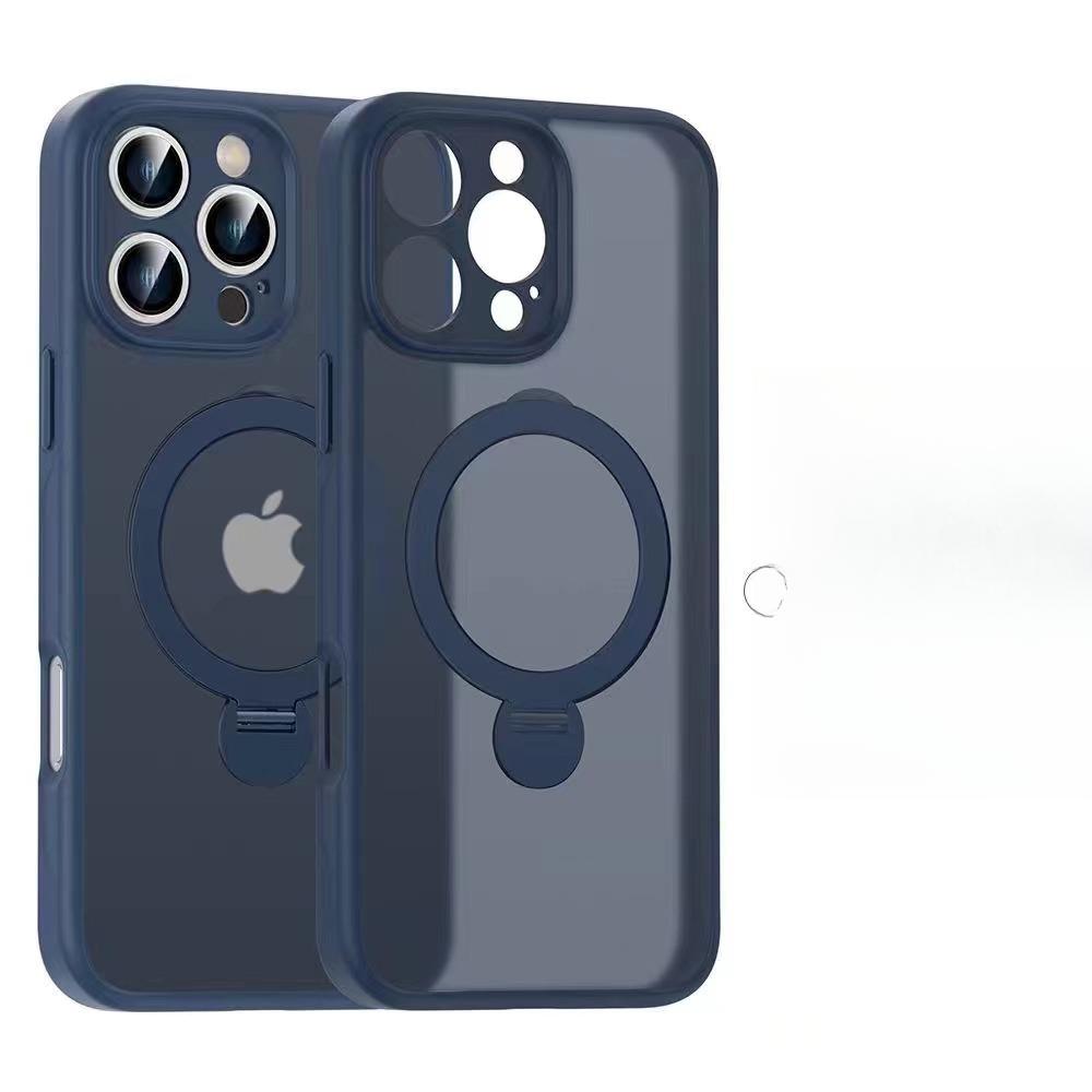Applicable To IPhone 16 Rotating Magnetic Bracket Mobile Phone Case Apple 15 ProMax Skin Feeling Anti-fall Protection Case