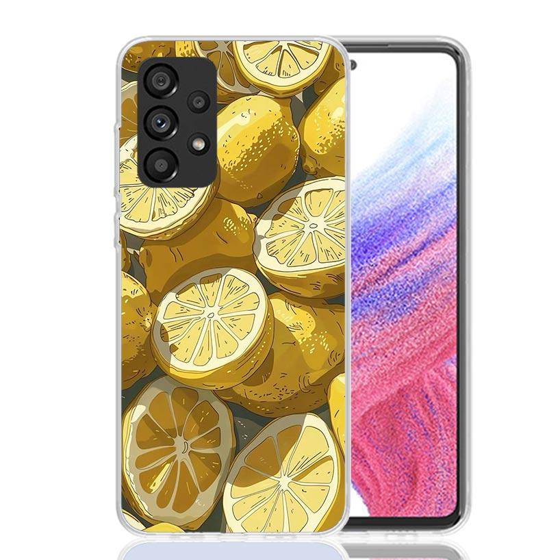 Summer Fruits Lemon Phone Case For Samsung Galaxy A17 A16 A14 A15 A13 A57 A56 A54 A55 A53 A37 A36 A34 A35 A33 A26 A24 A25 A23 Ga