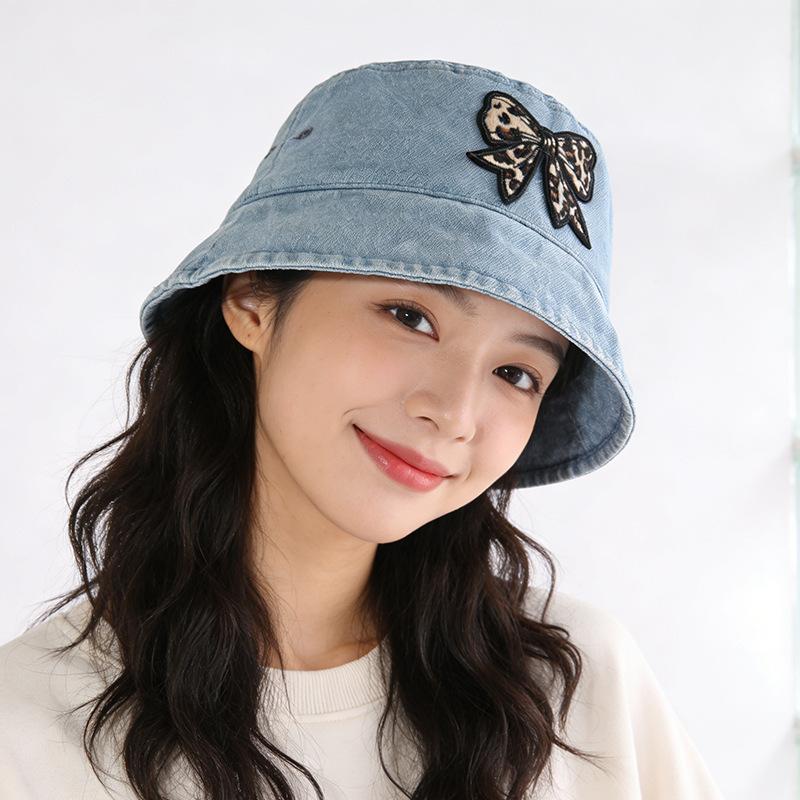 Bucket hat women s spring and summer versatile sunscreen face small sun hat fashion bucket hat M(56-58cm)