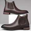 Luxury Designer New Men's Quality Pointed Patent Leather Casual Chelsea Ankle Boot Male Winter High Tops Shoes Zapatos Hombre