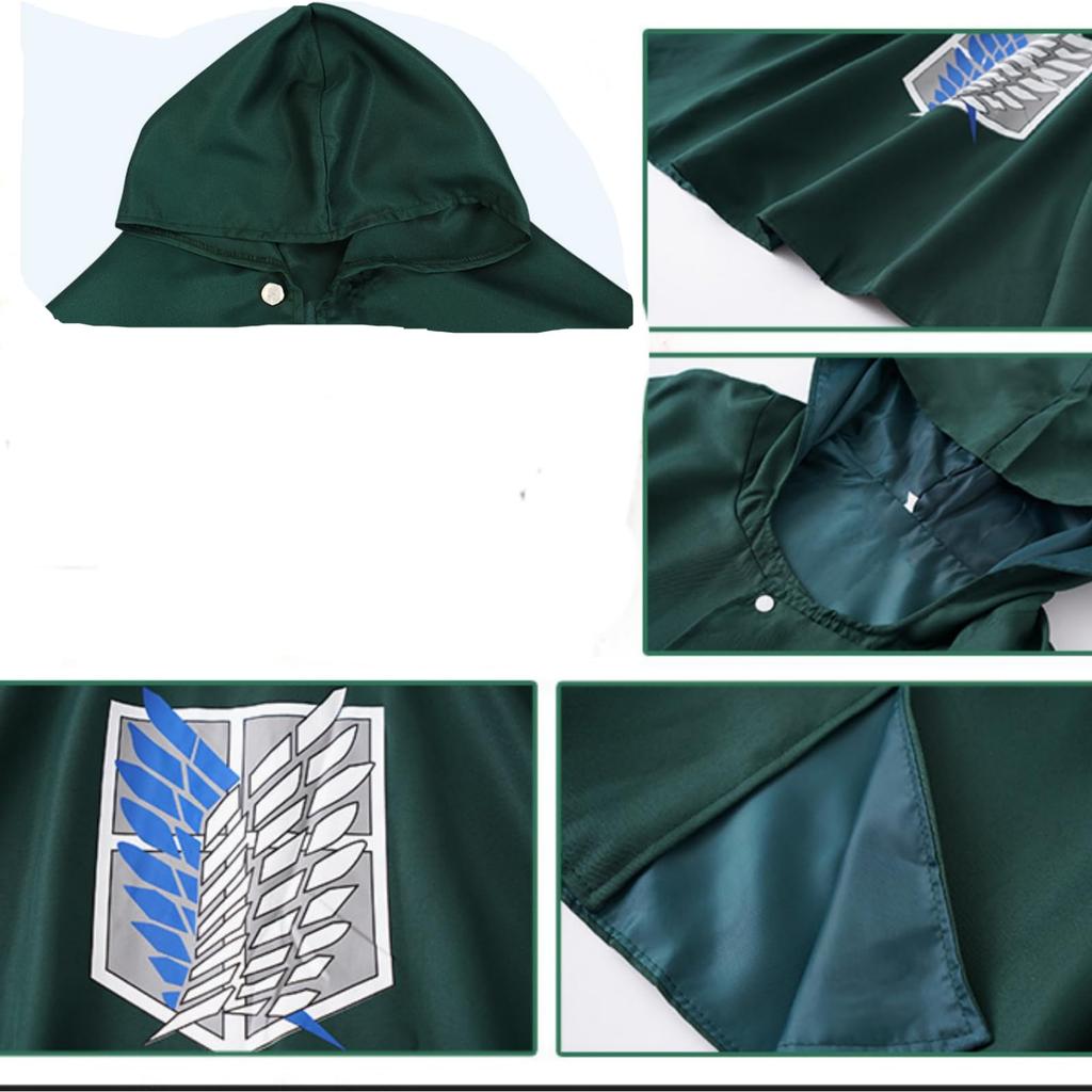 Attack on Titan Hooded Scout Regiment Wings of Freedom Halloween School Festival [COSSA] Cape, Costume, Cosplay, (XXL)
