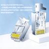 10Pcs Cat.6A shielded through-hole pure copper RJ45 modular plug, 10Gigabit transmission, compatible with Cat6 network cable