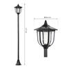 Outdoor Solar Floor Lamp, LED Lantern, 60 Lumens, 26 x 26 x 177 cm, Black