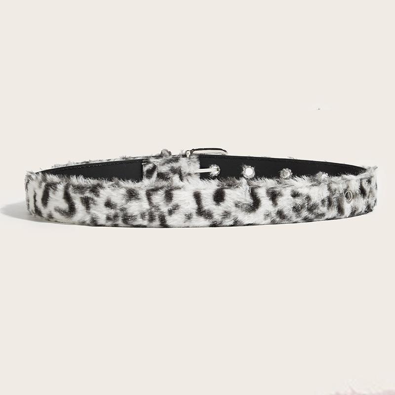 Versatile Jeans Accessories Pu Pin Buckle Waistband Plush Women Belt Fashion Trend Y2k Girls Girdle