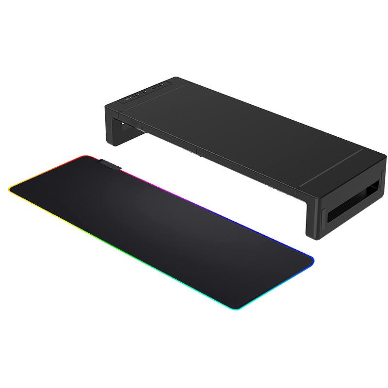 Multi-functional All-in-one Computer Monitor, Laptop Height-increasing Stand, RGB Mouse Pad for Complete Desk Setup