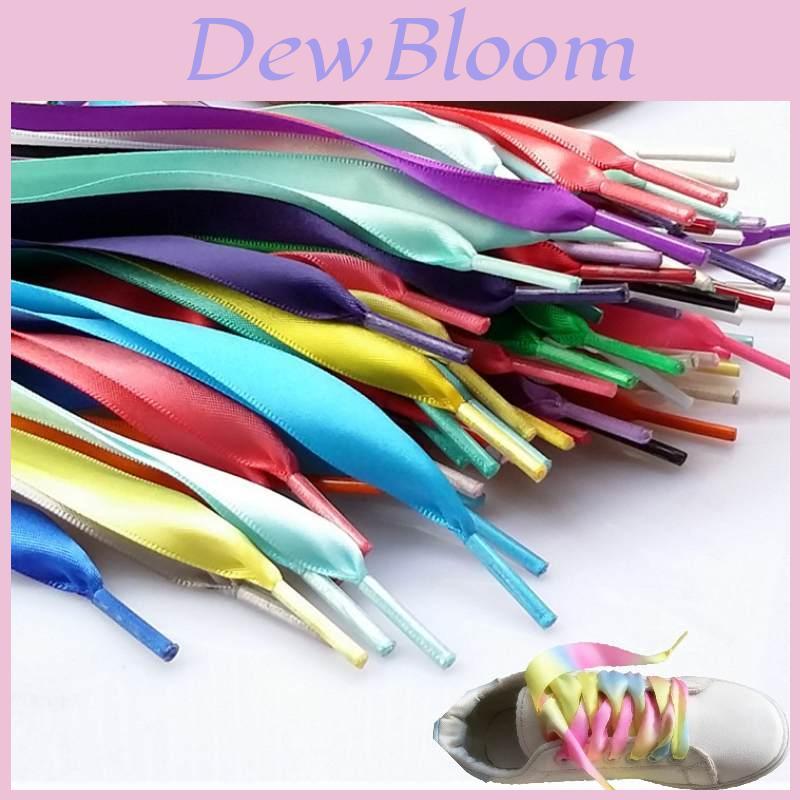 Soft And Smooth Polyester Ribbon Shoelace For Boots Lacework Candy Color Satin