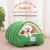 Winter Warm Zipper Style Plush Pet Sleeping Bag & Semi-Closed Cat Bed