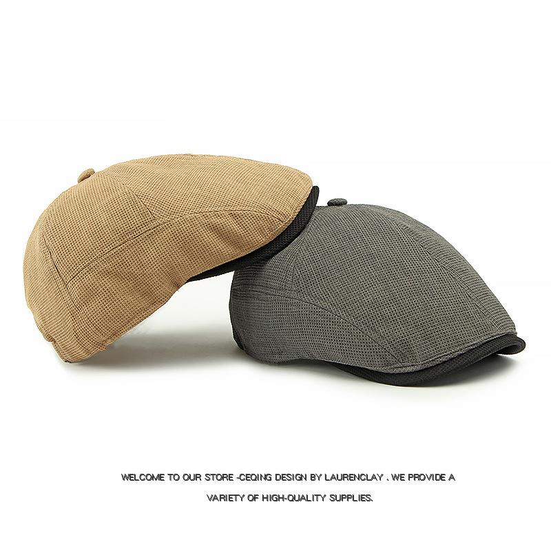 Spring Summer Beret Women's British Retro Forward Cap Lightweight Breathable Newsboy Cap Men's Paintsman Cap