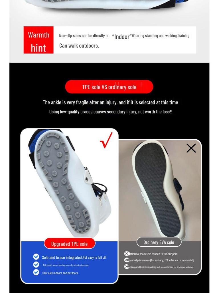 Ankle Brace for Fracture, Sprain, and Foot Drop Rehabilitation