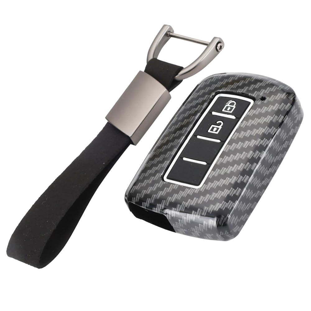 Kinotaka Toyota Exclusive Key Case for Harrier 60 Auris 180 Prius Series Late Button Design Carbon Style Keychain Series, Series, 40 Model, etc. 2/3