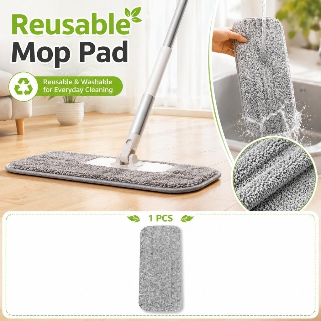 Reusable Microfiber Mop Pads Replacement for Flat Mop Machine Washable Durable Cleaning Cloth Suitable for Household Floor Cleaning