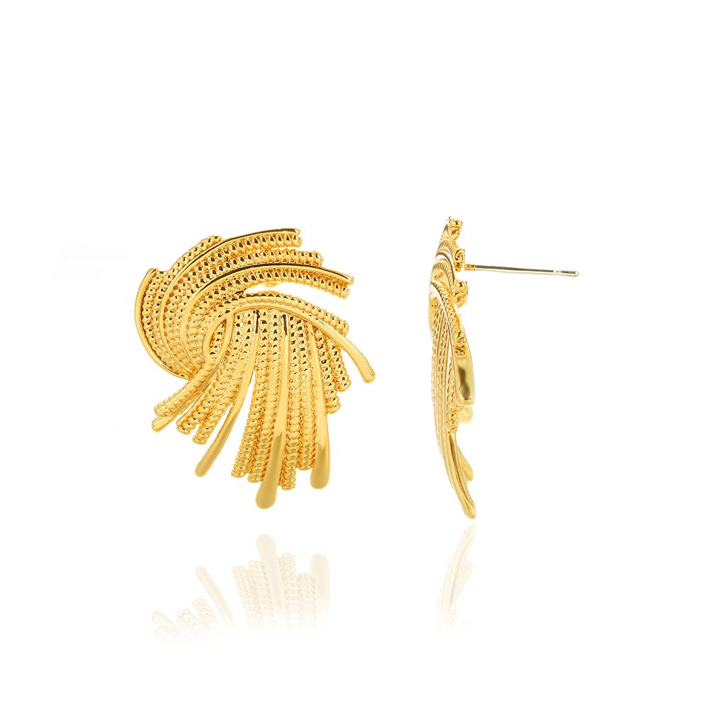 

Vintage Flower Stainless Steel Stud Earrings For Women Gold Color Wedding Aesthetic Round Wedding Earring Trend Jewelry