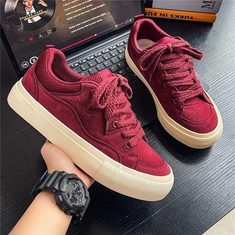 Homme Men Youth Flats Board Shoes Autumn New Versatile Personality Student Leather Casual Shoes Fashion Vintage Sneakers for Men