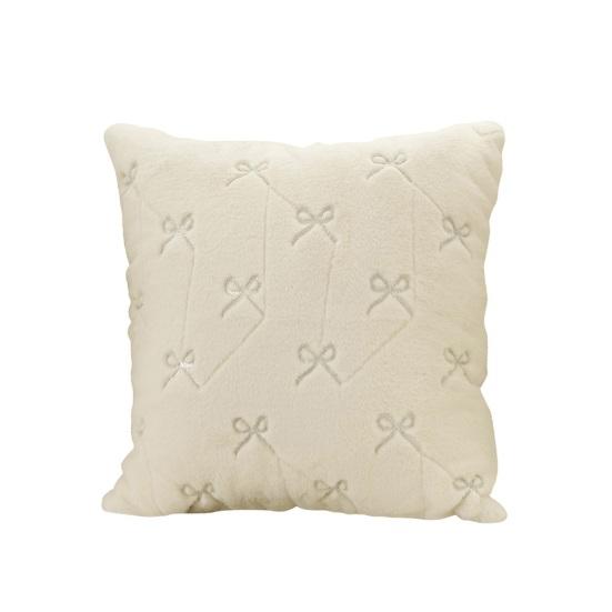 Throw Pillowcase Bowknot Pattern Hidden Zipper Wrinkle Resistant Pillow Cover Bedroom Living Room Sofa