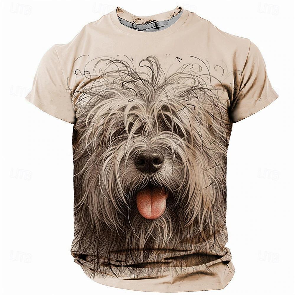 Summer Men's T Shirt Short Sleeve Animal Graphic Print Casual O-Neck Oversized Pullover Fashion Streetwear Male Clothing T-Shirt