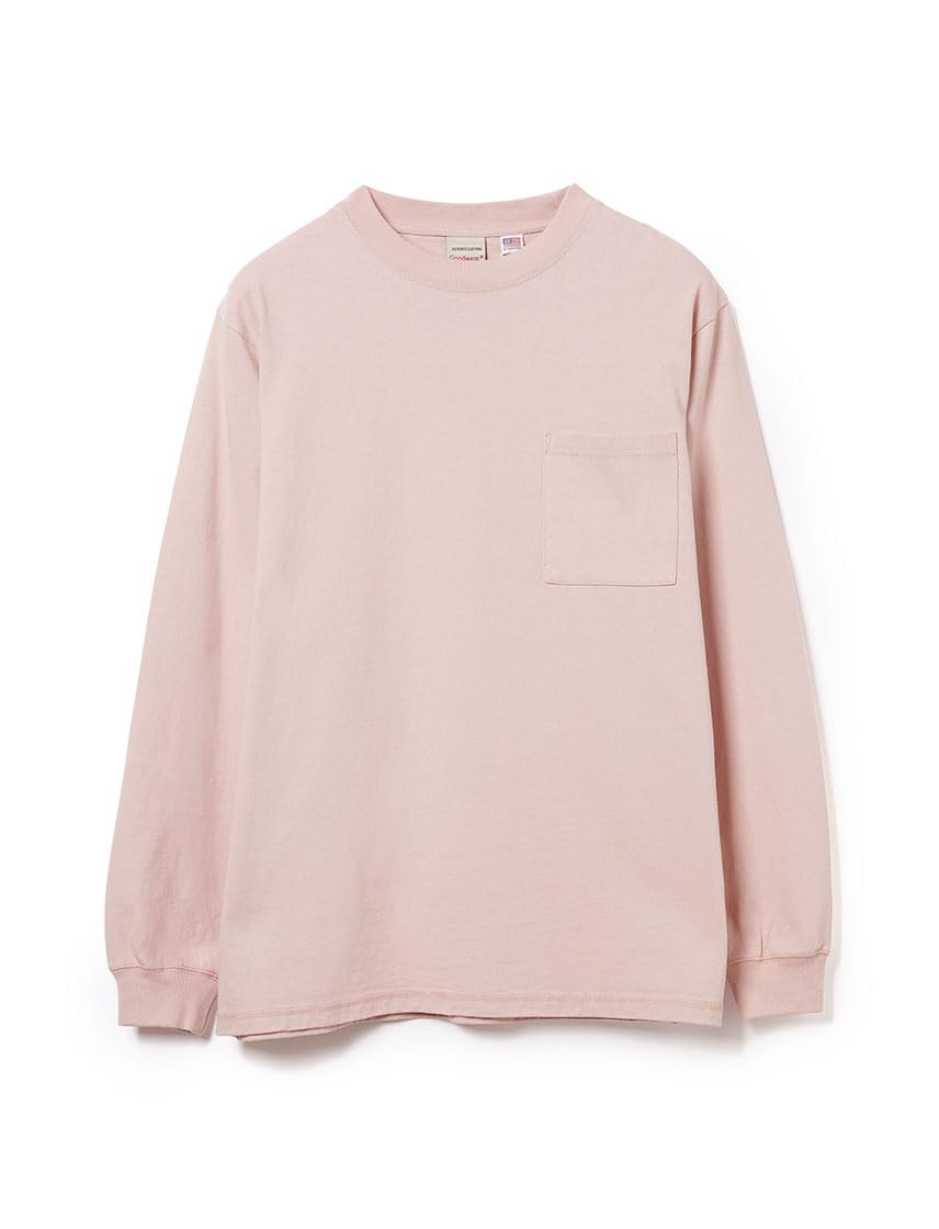 

Футболка с длинным рукавом и карманом, длинная, обычная, США, однотонная, плотная, легкая, [Хорошая носкость], футболка, тяжелая, 7,6 унций. Хлопок, Мужской, Цвет, (S, Розовый)