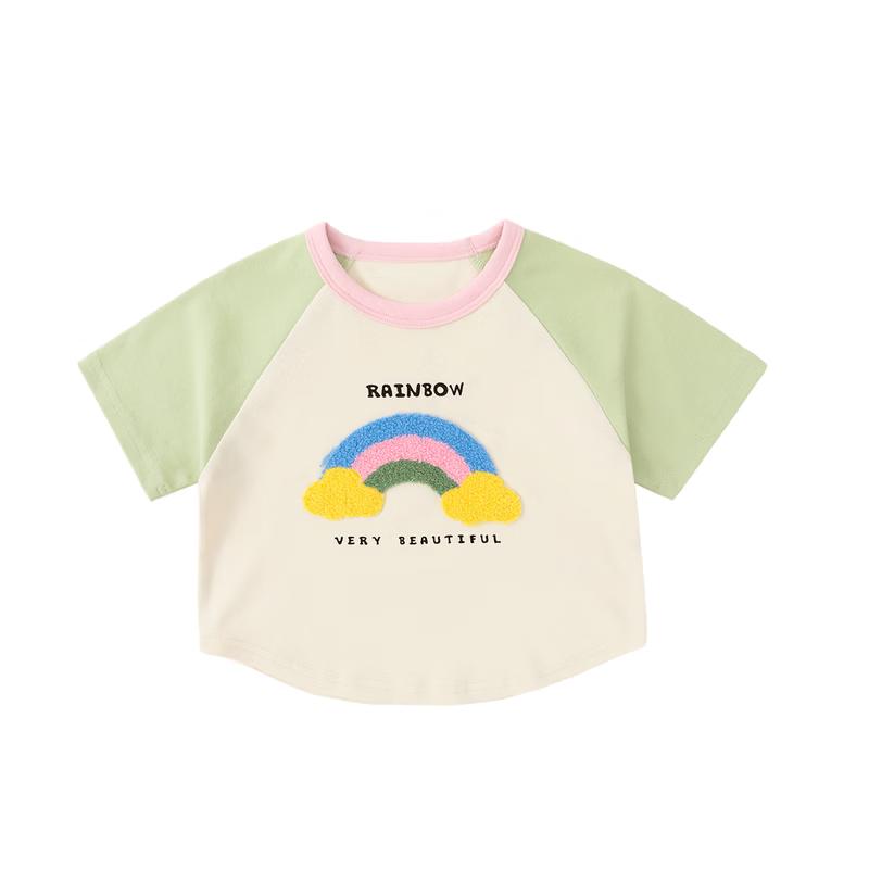 Dudujia Girls  Summer Color-Block T-Shirt 90