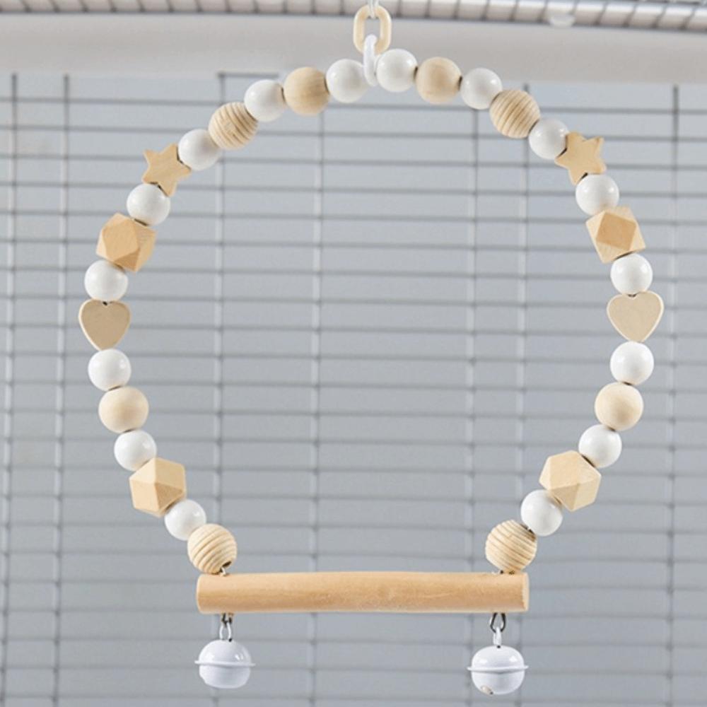 Wooden Parrots Perches Toys Sturdy Exercise Playstand Chew Toys Bird Cage Swing  Bird Training