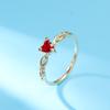 Luxury Exquisite Inlaid Red Zircon Heart Finger Rings For Women Men Temperament Romantic Love Heart Rings Wedding Party Jewelry