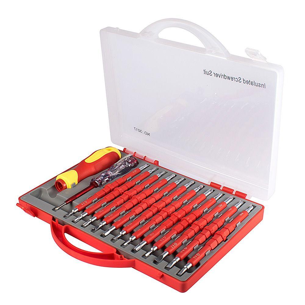 26 In 1 Insulated Screwdriver Set 1000V Magnetic Screw Driver Bits Hand Tools Multifunctional Manual Screwdriver