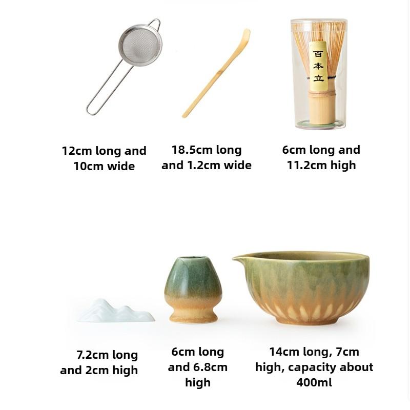 5/7piece Set Ceramic Gradual Change Color Tea Stand Matcha Bowl Set To Order Tea Japanese Style Complete Set of Tea Tools