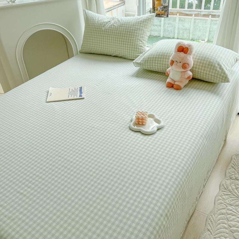 Ins Striped & Plaid Bed Sheet, Minimalist Bedding for Single Double Student Dorm and Home Use