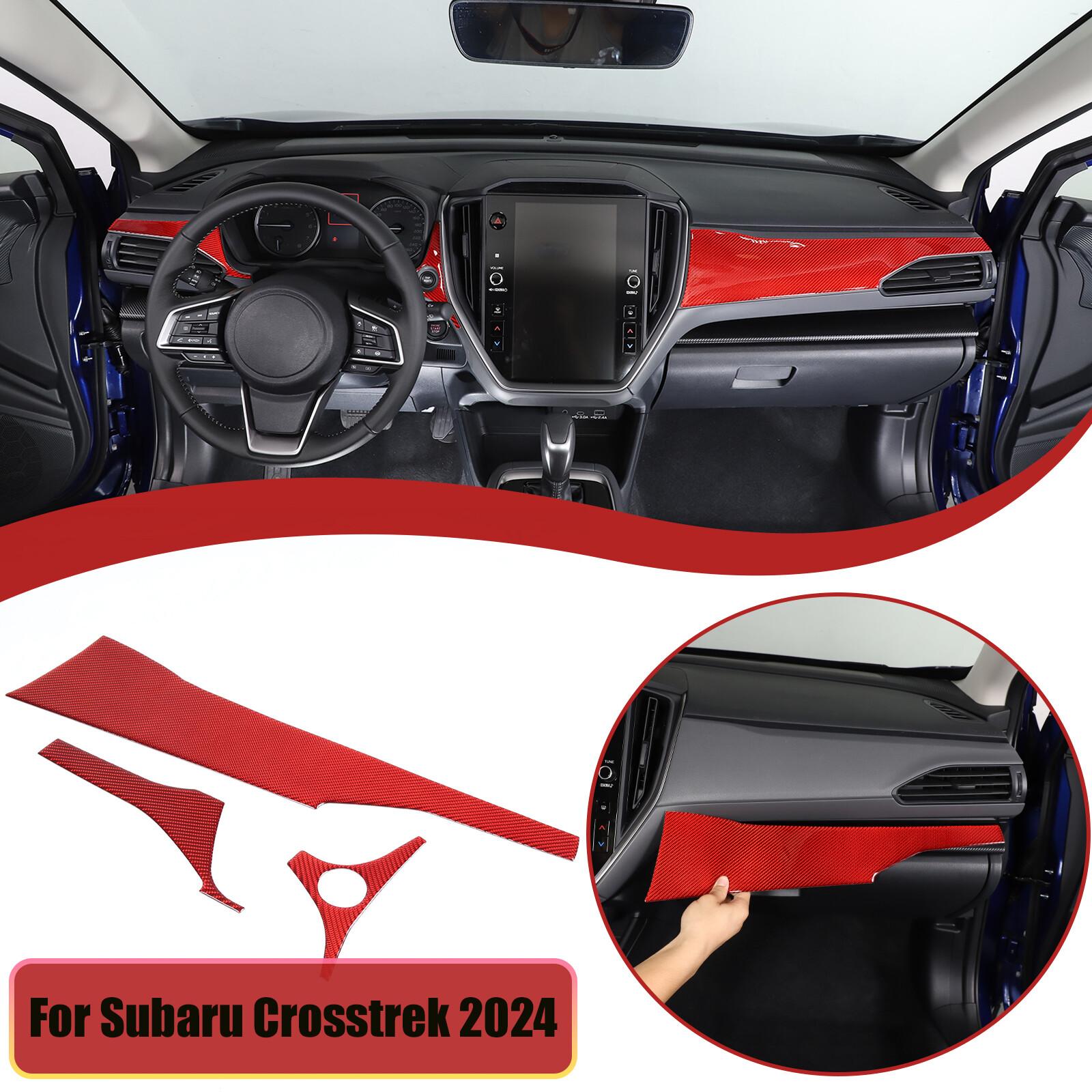 Red Carbon Fiber Dashboard Panel Trim Cover Sticker For Subaru Crosstrek 2024